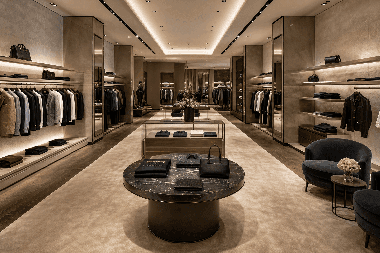 Luxury retail boutique interior