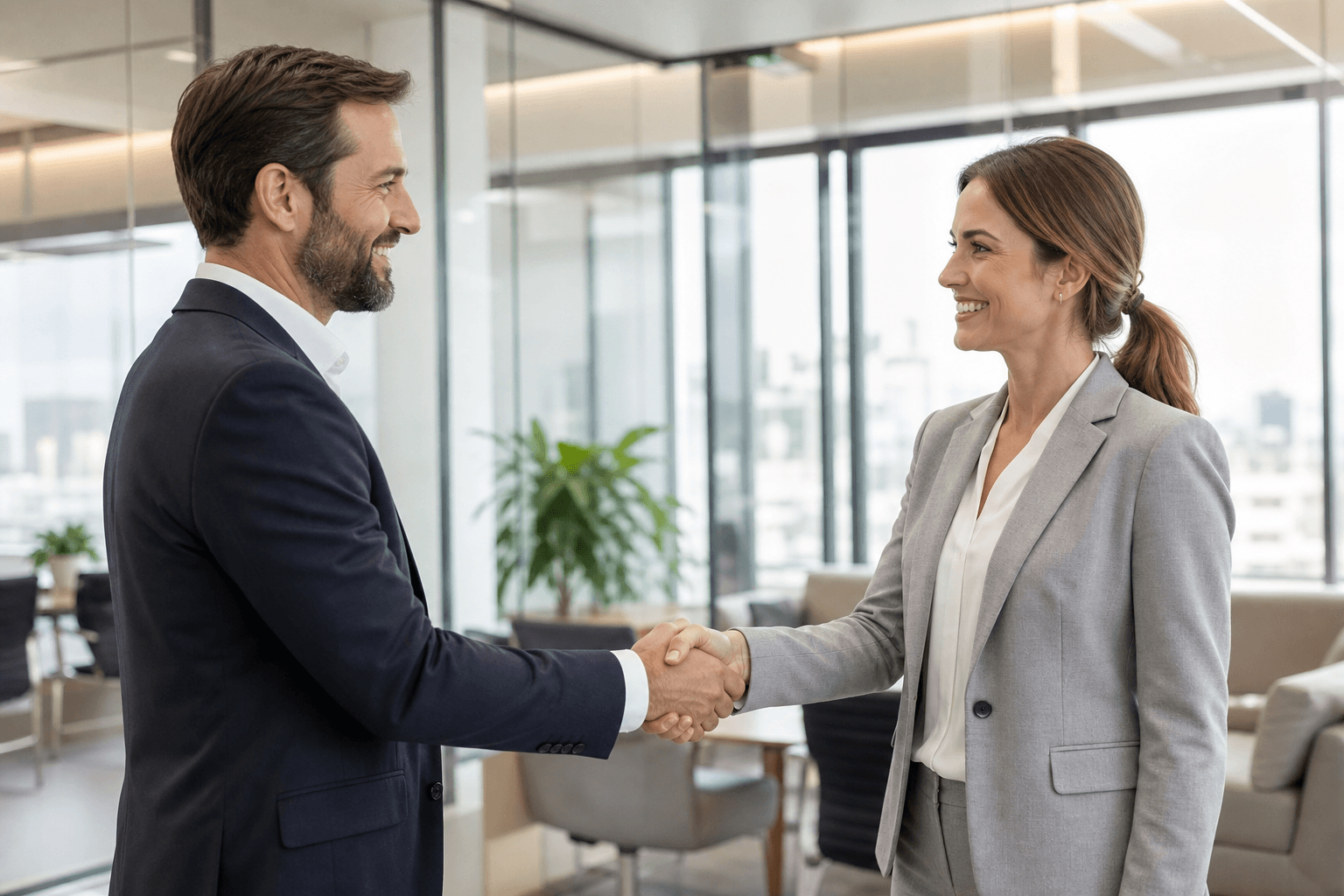 Business partnership handshake